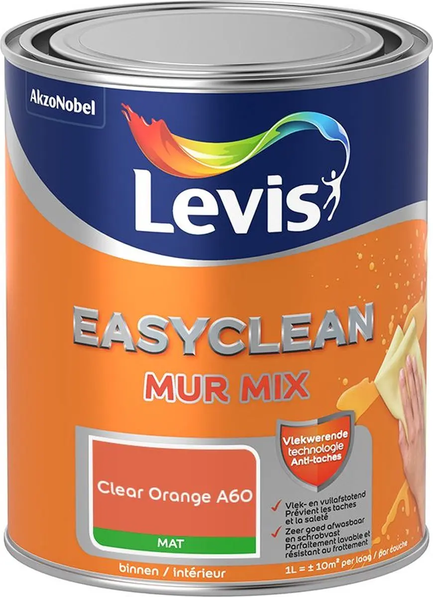Levi's Easyclean Mur Mat Mix Clear Orange A60 Mengverf 1L