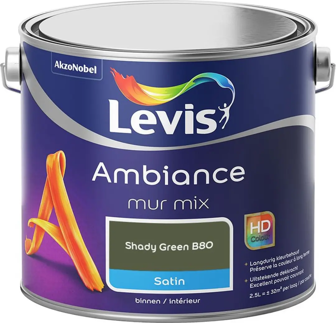Levi's Ambiance Mur Satin Mix Shady Green B80 Mengverf 2,5L