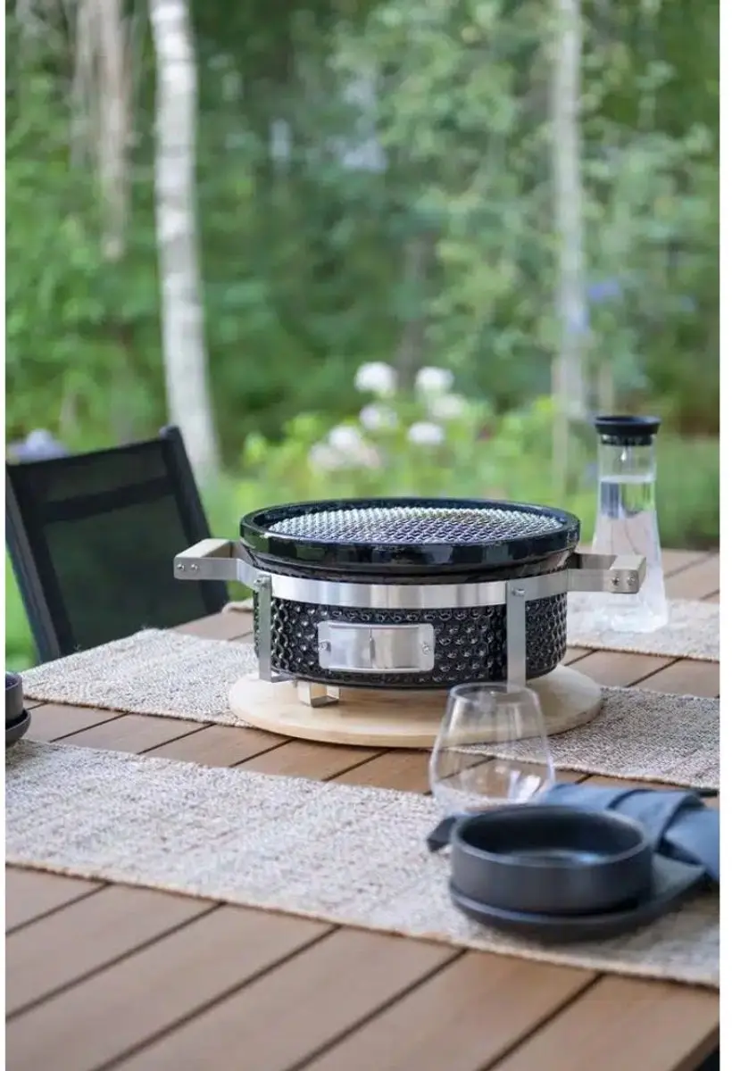 Mustang Hibachi Keramische Houtskoolgrill 30cm - 3 Burgers - Black - afbeelding 6 van 6