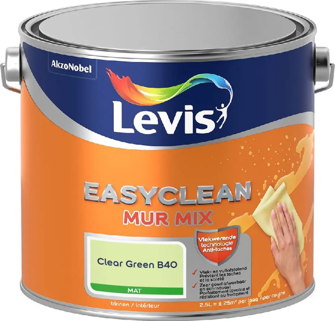 Levi's Easyclean Mur Mat Mix Clear Green B40 Mengverf 2,5L