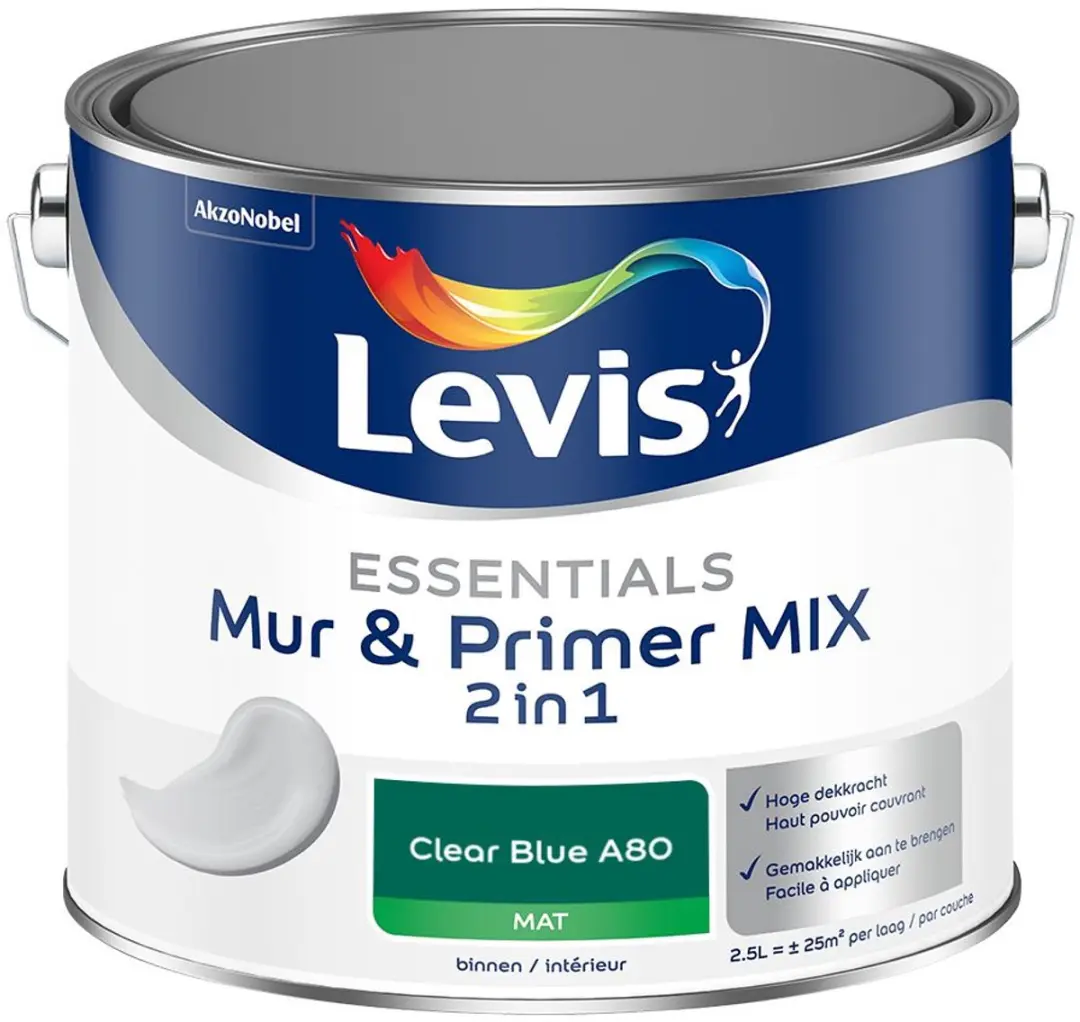 Levi's Essentials Mur & Primer Mix Clear Blue A80 Mengverf 2,5L