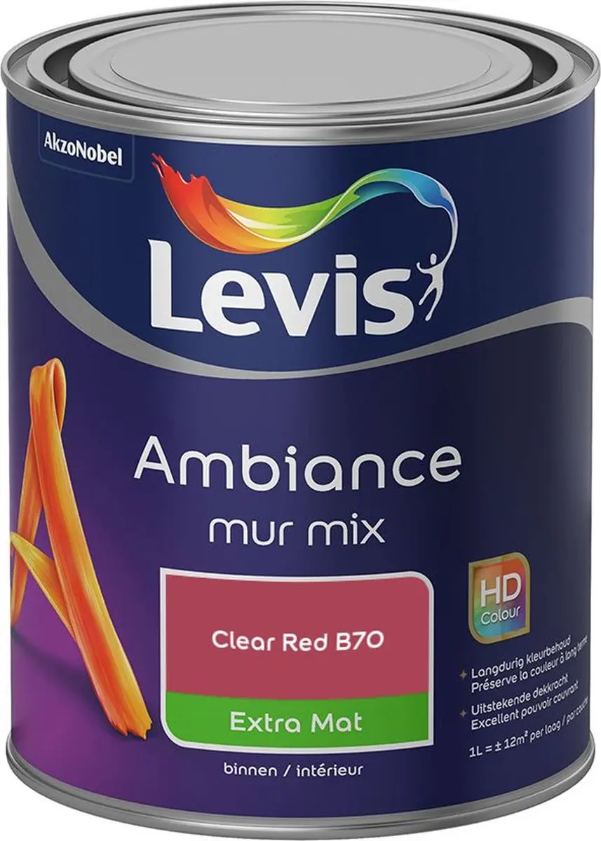 Levi's Ambiance Mur Extra Mat Mix Clear Red B70 Mengverf 1L