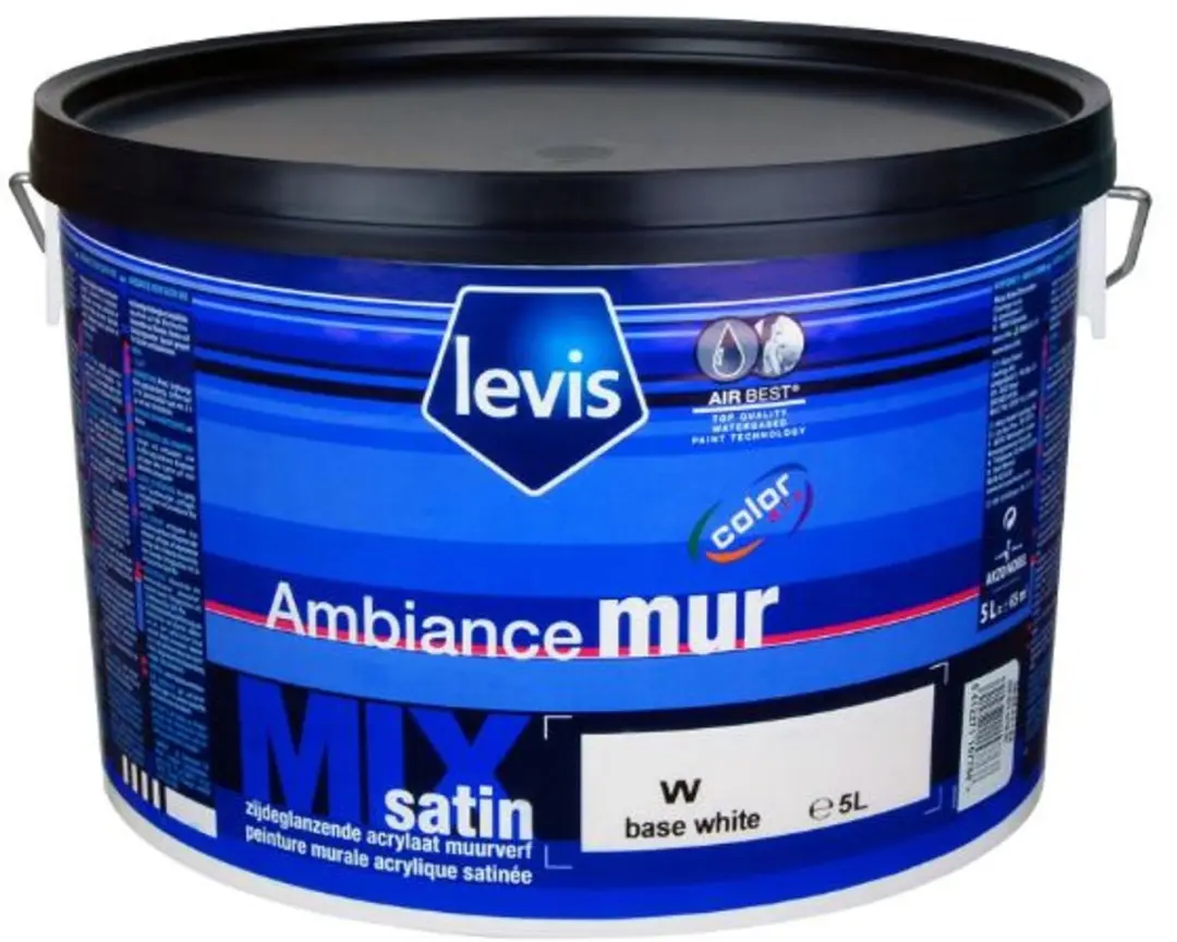 Levi's Ambiance Mur Satin Muurverf 5L - RAL 9010 Gebrokenwit