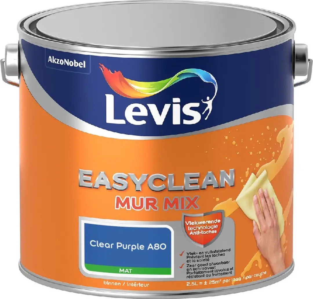 Levi's Easyclean Mur Mat Mix Clear Purple A80 Mengverf 2,5L