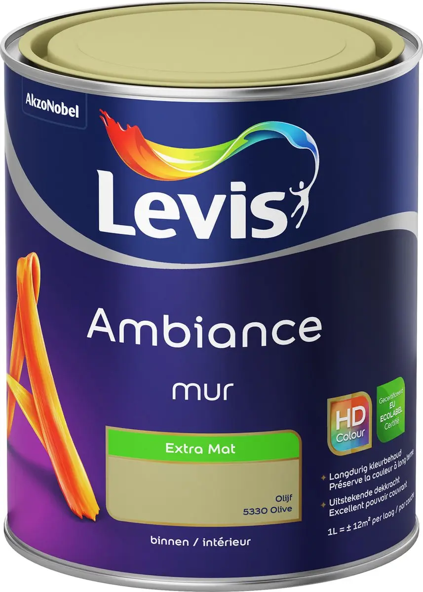 Levi's Ambiance Mur Extra Mat Olijf 1L