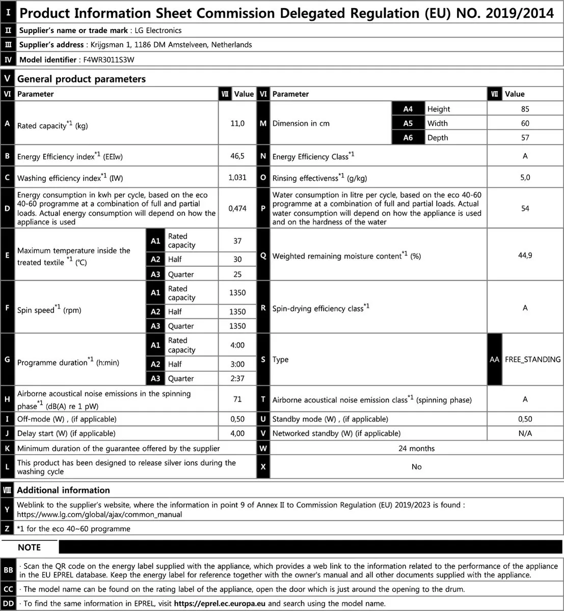 LG - Wasautomaat 10kg - F4WR3010S6W