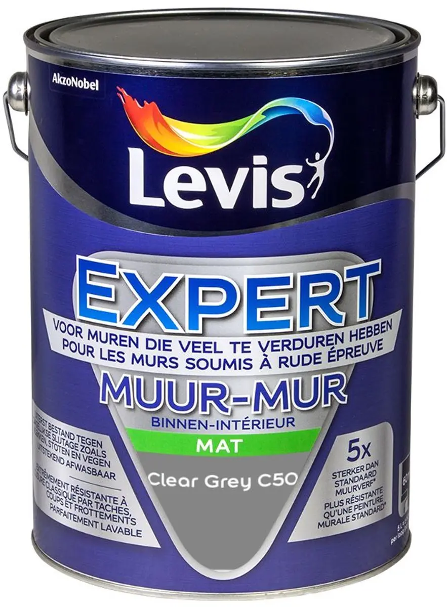 Levi's Expert Muur Binnen Mix Clear Grey C50 Mengverf 5L