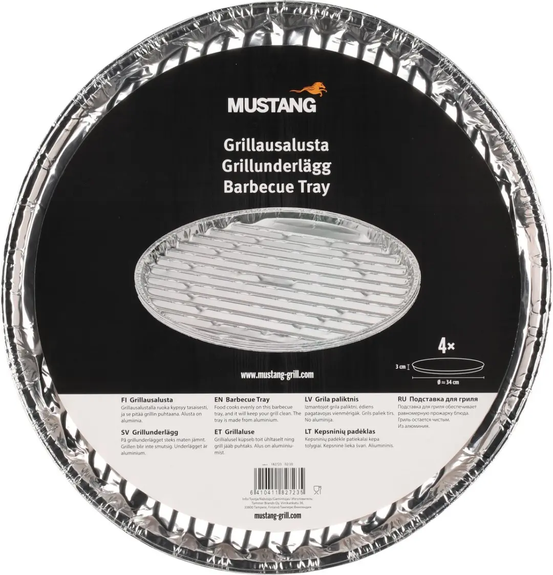 Mustang Barbecue Aluminium Bak Rond 32cm - 4 Stuks