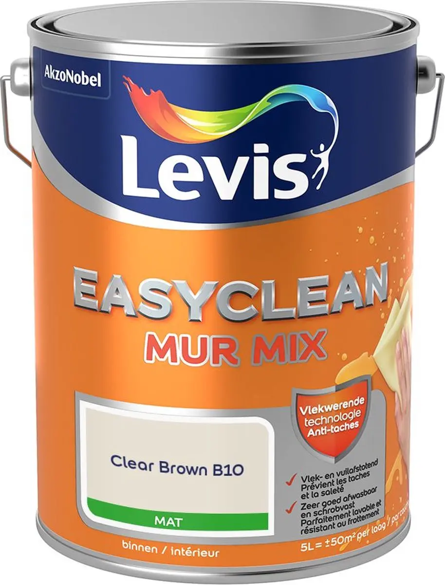 Levi's Easyclean Mur Mat Mix Clear Brown B10 Mengverf 5L