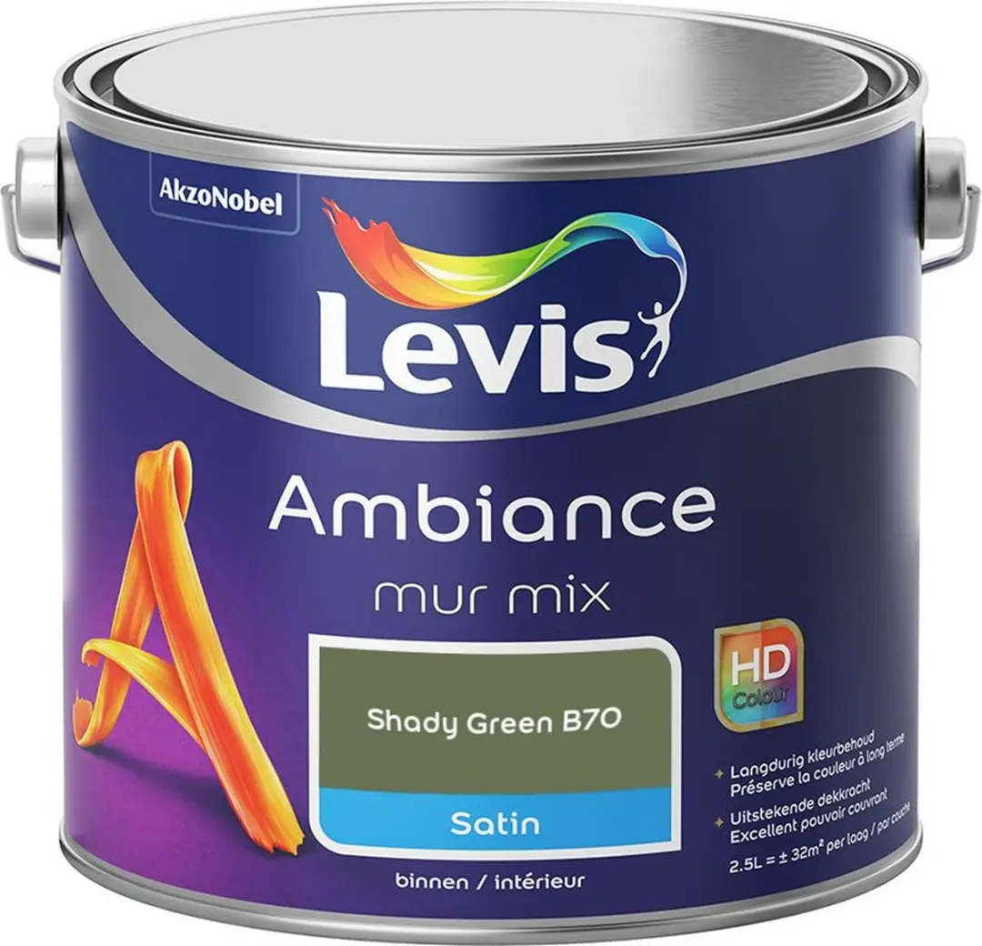 Levi's Ambiance Mur Satin Mix Shady Green B70 Mengverf 2,5L
