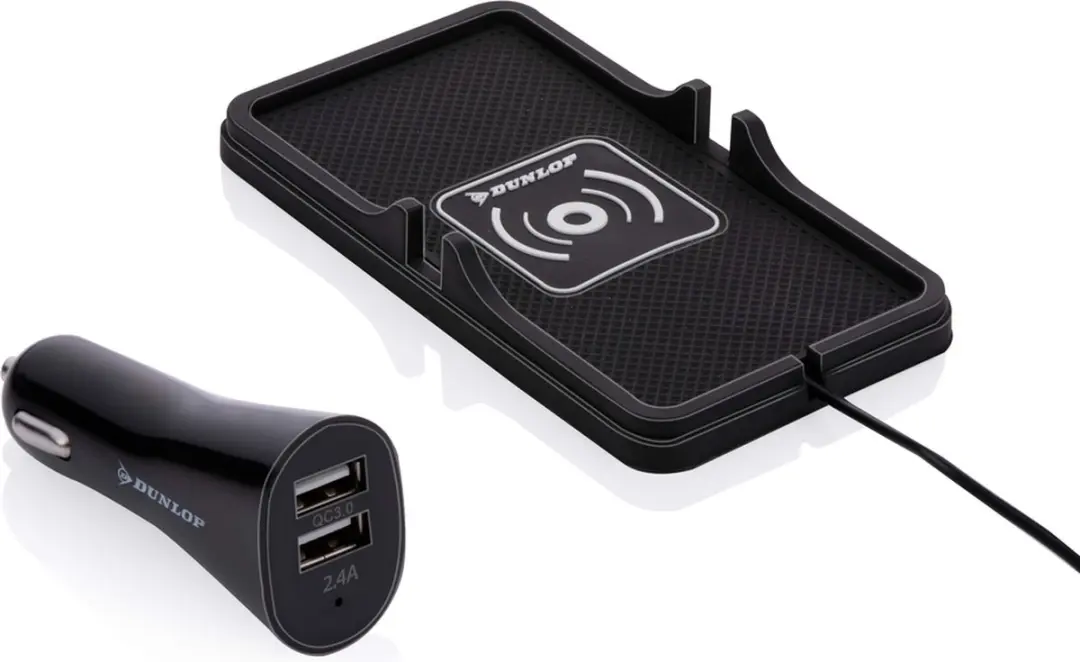 Dunlop Telefoonhouder Auto Qi Oplader 10W - Zwart