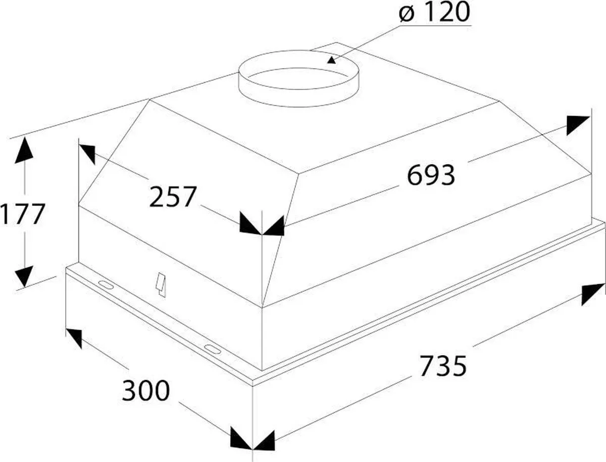 Etna AI573RVS Inbouw Afzuigkap 73cm Grijs - 425m³/h