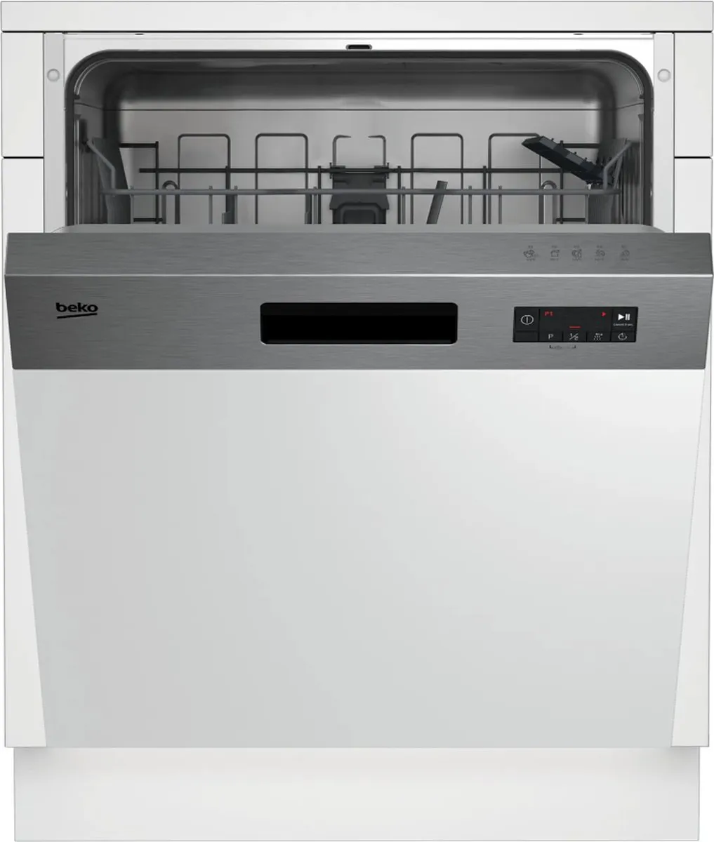 Beko BDSN153E3X Semi-ingebouwde Vaatwasser 13 Couverts - Zilver