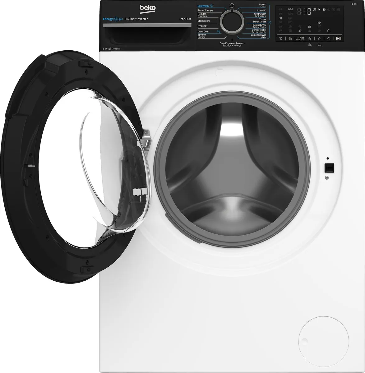 Beko BM3WFU41041B Wasmachine 10kg 1400 RPM - Zwart/Wit