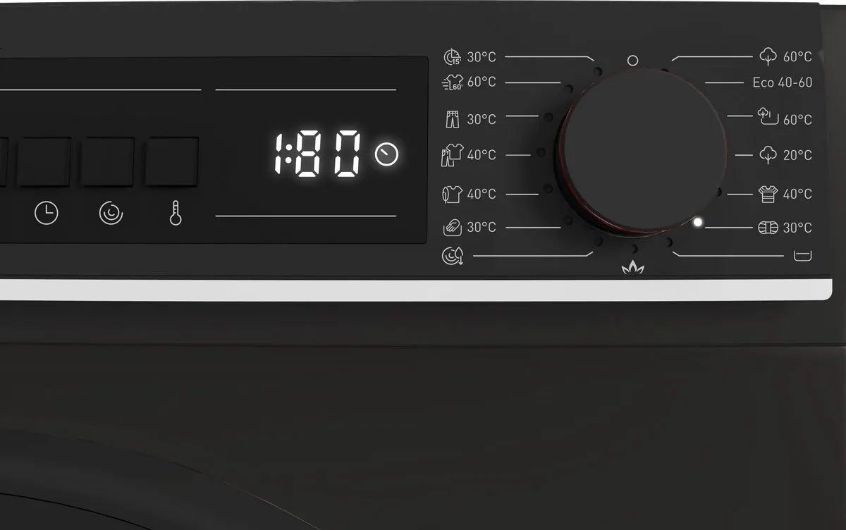 Sharp ESNFB714BBNA wasmachine 7kg-1400 toeren- mat zwart steamwash