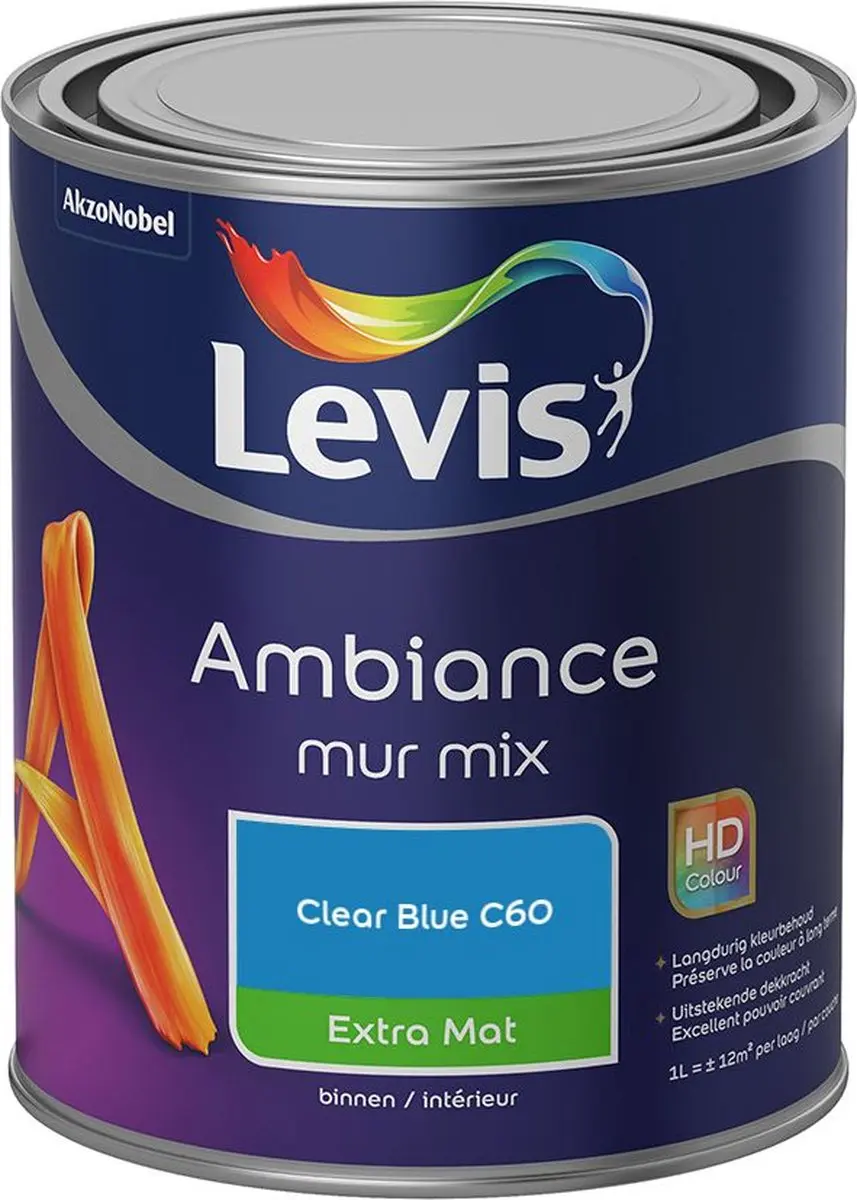 Levi's Ambiance Mur Extra Mat Mix Clear Blue C60 Mengverf 1L