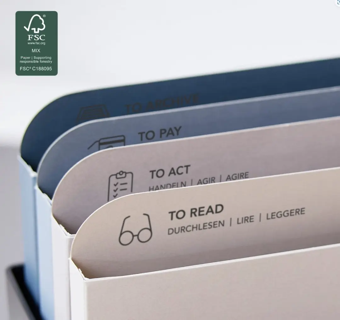 Rotho My Paper Documentenorganizer A4 - 15L - 4 Vakken - Wit/Blauw