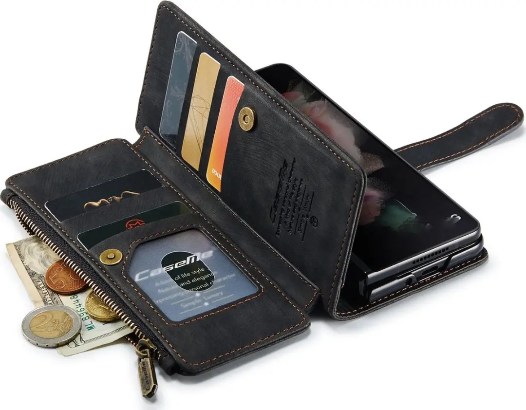 Caseme C30 Bookcase Portemonnee - Samsung Galaxy Z Fold 4 - Zwart