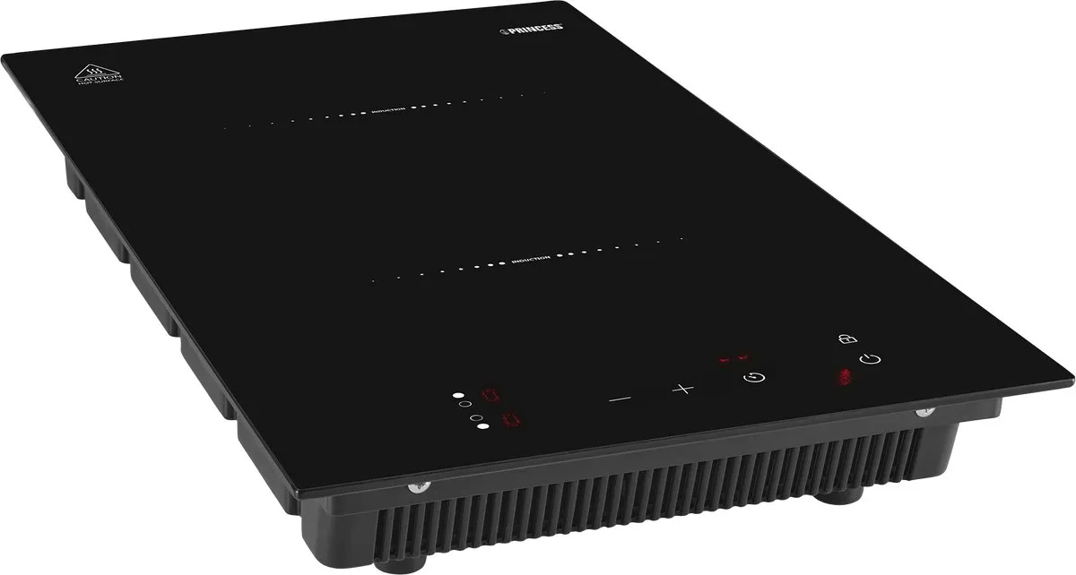 Princess 303015 Verticale Inductiekookplaat 3300W - 2 Zones - Zwart