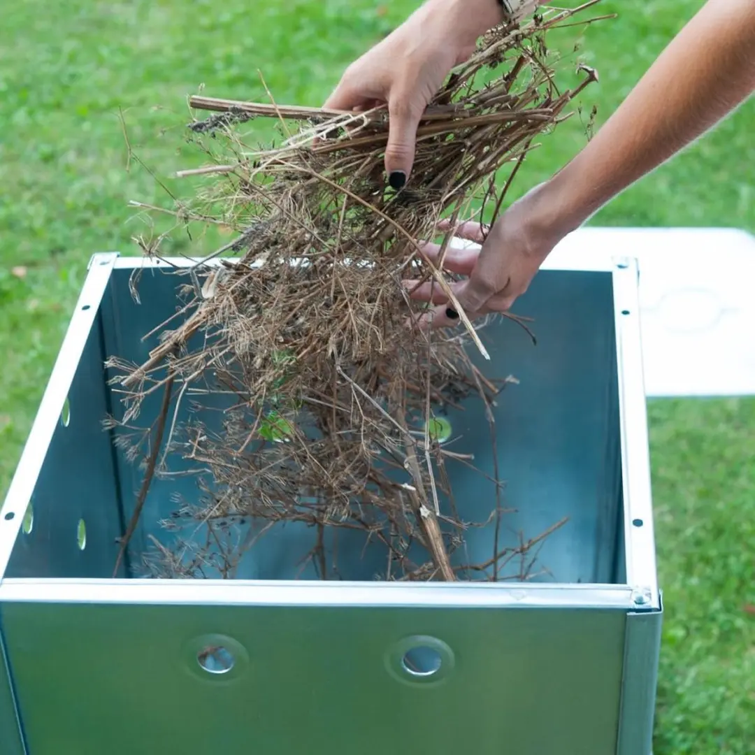 Nature Tuinafvalverbrandingsoven 130L - 65x46x46cm - Zilver