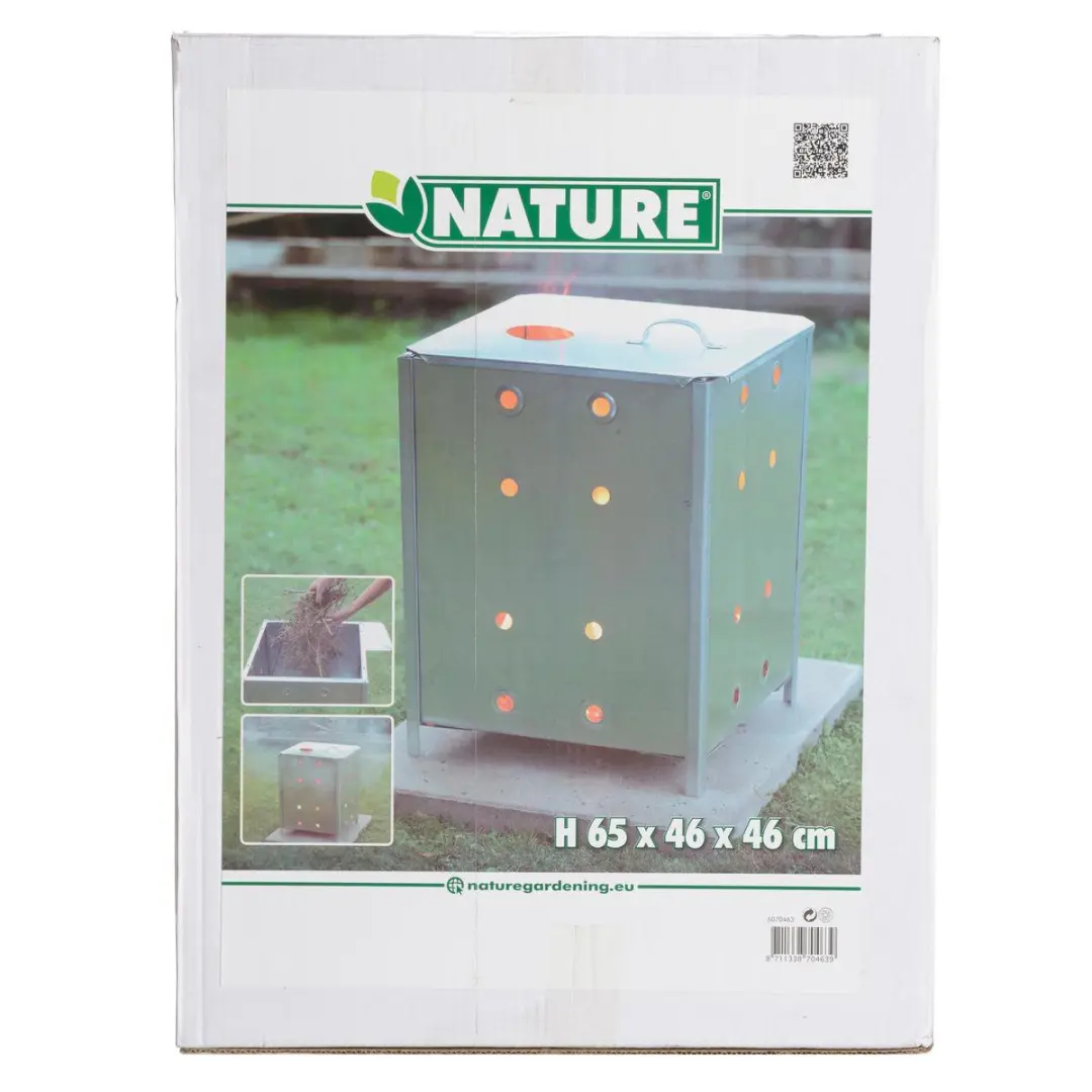 Nature Tuinafvalverbrandingsoven 130L - 65x46x46cm - Zilver