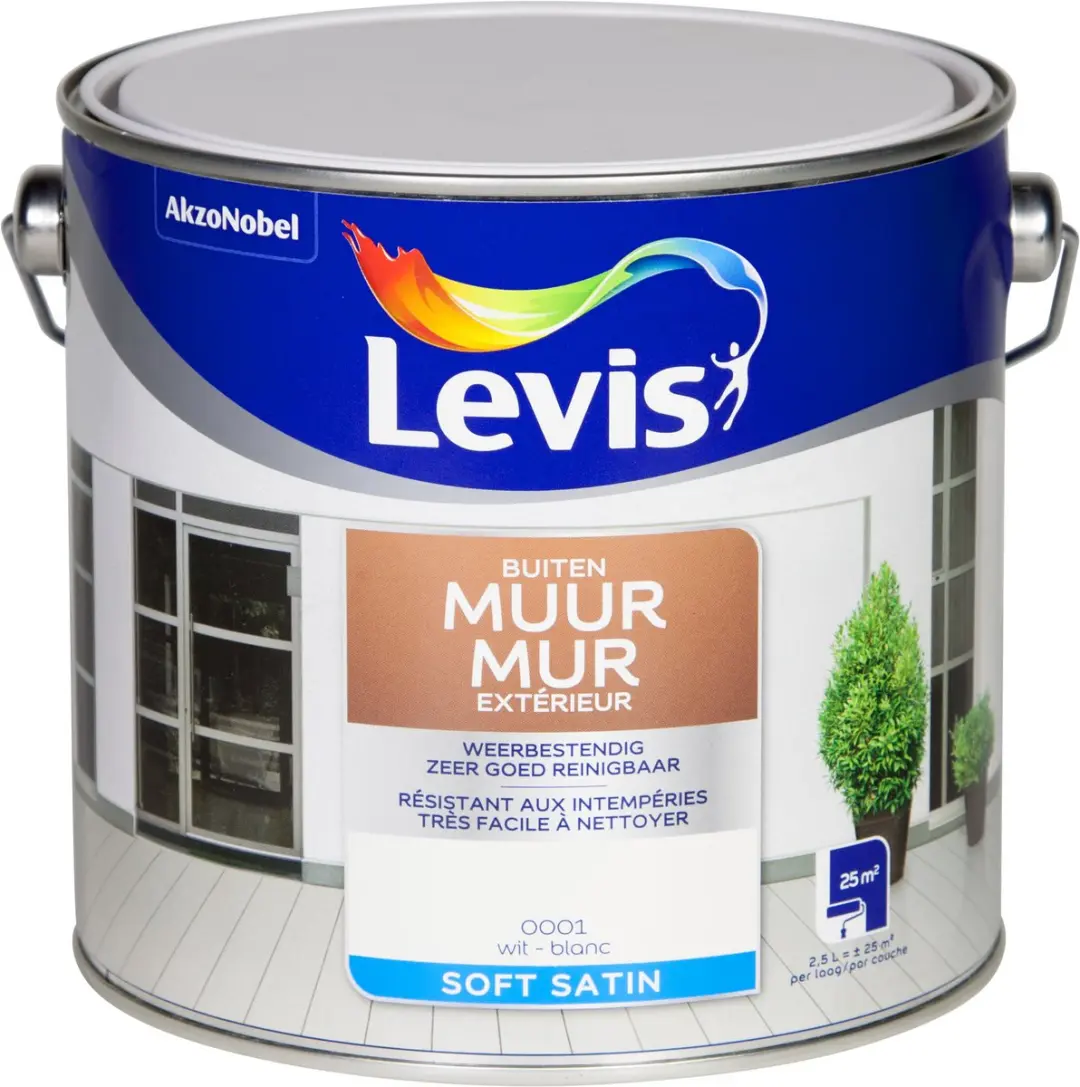 Levi's Muurverf Wit 2,5L - Beton/Steen