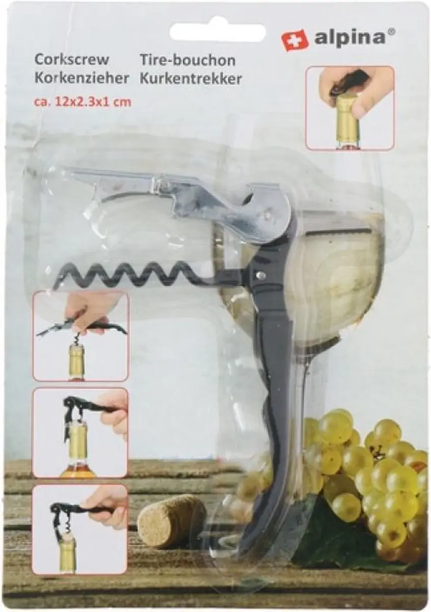 Alpina Sommelier Kurkentrekker - Roestvrij staal 12cm
