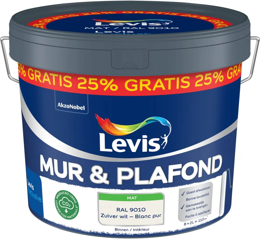 Levi's Mur & Plafond Ral 9010 Verf 10L