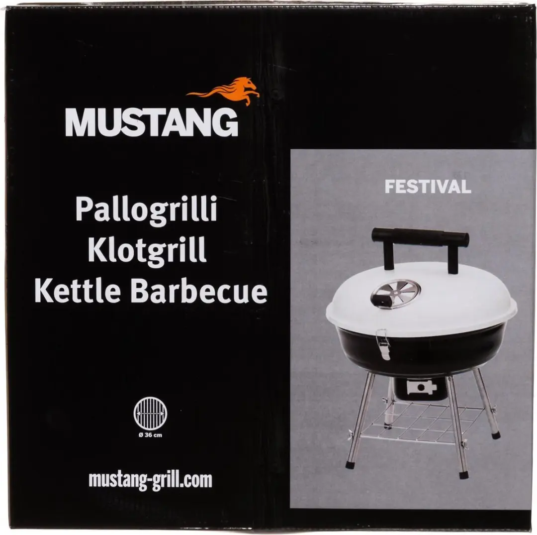 Mustang Festival Mini Houtskoolbarbecue 35cm - Grijs