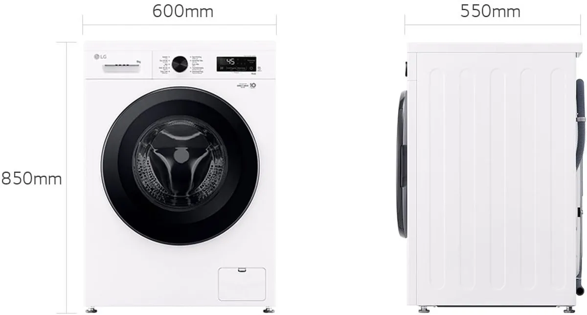 LG F4X1009NWB Wasmachine - 9 kg 1310 RPM Wit - afbeelding 6 van 6