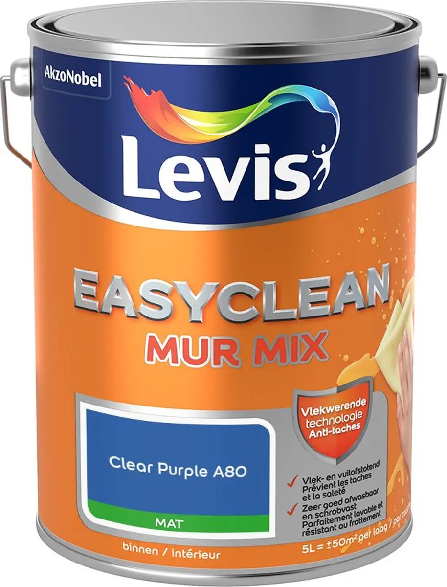 Levi's Easyclean Mur Mat Mix Clear Purple A80 Mengverf 5L