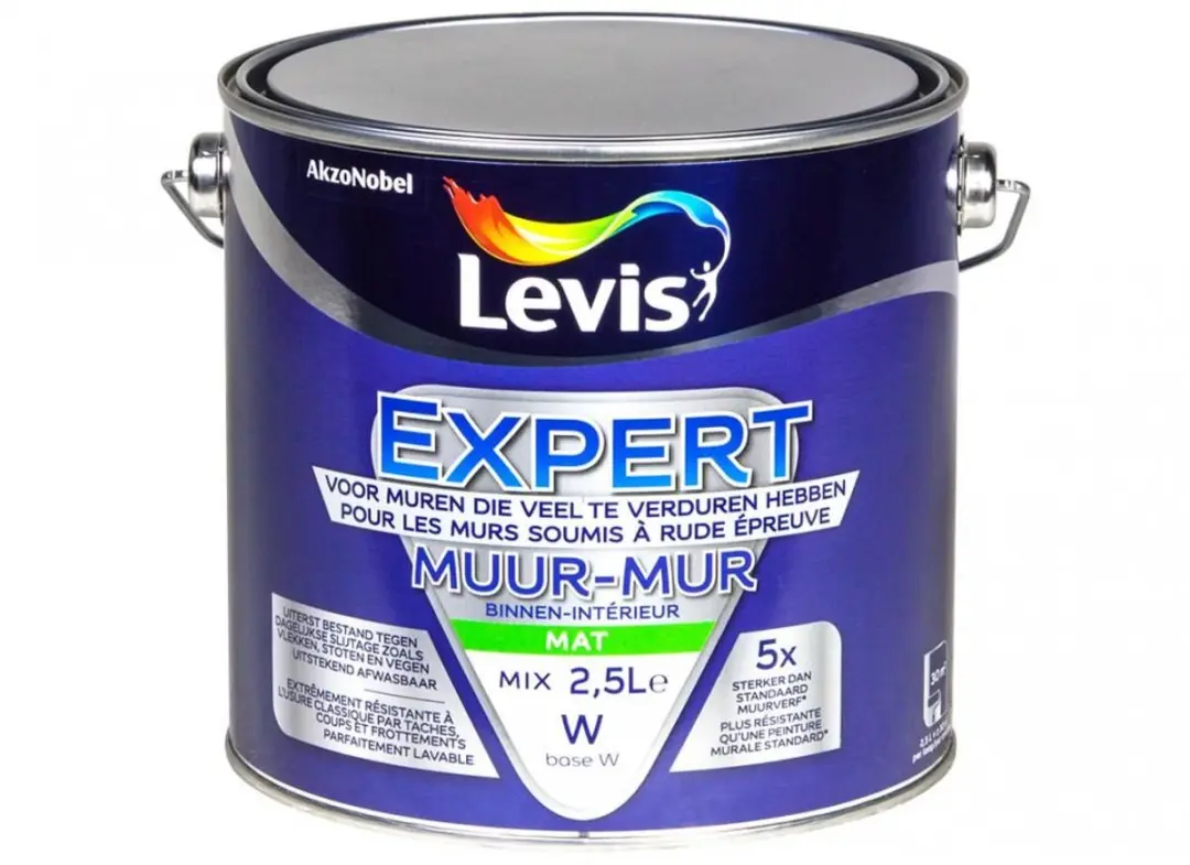 Levi's Expert Mur Mat Muurverf 2.5L - RAL 9010 Gebrokenwit