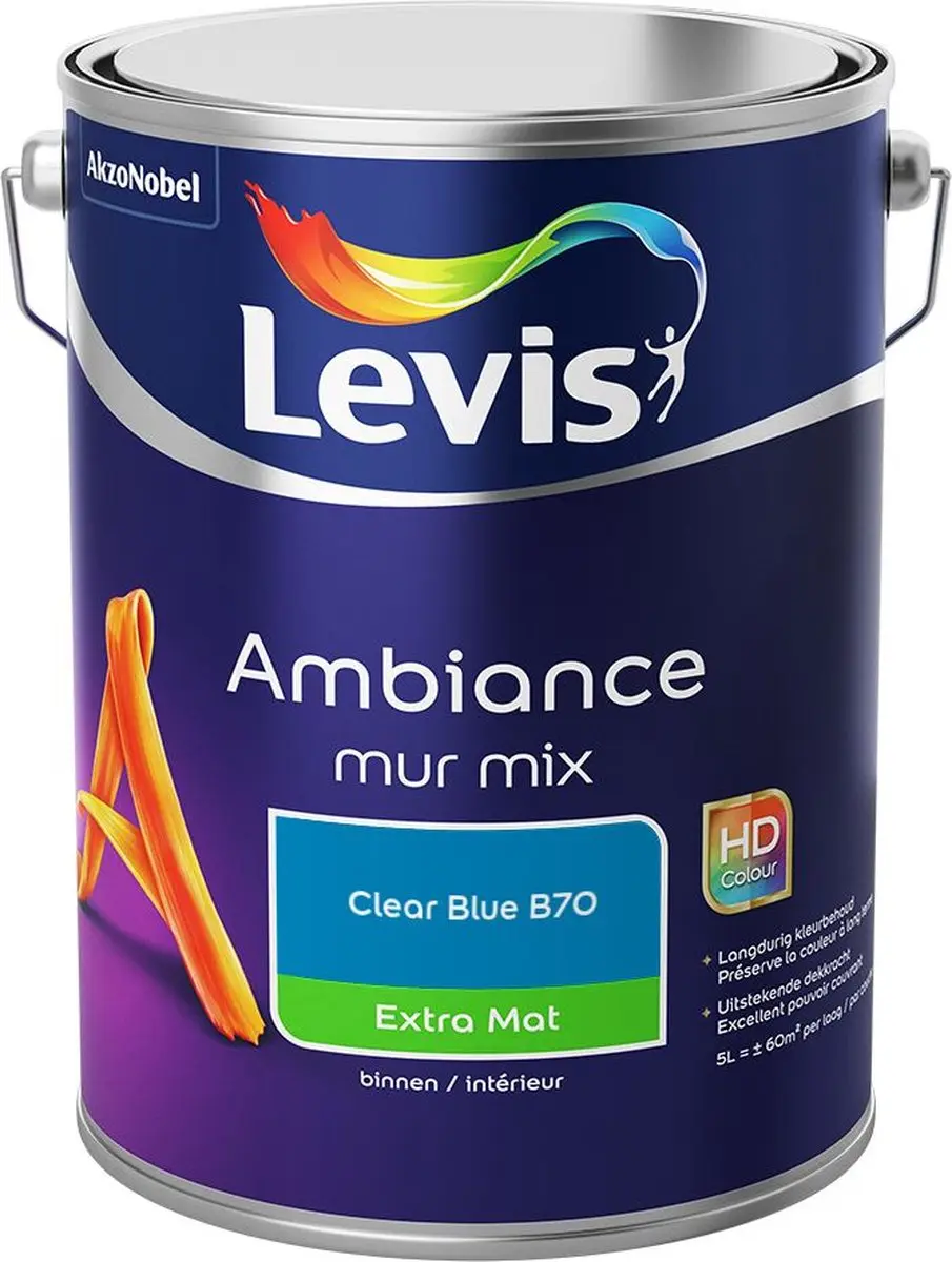 Levi's Ambiance Mur Extra Mat Mix Clear Blue B70 Mengverf 5L