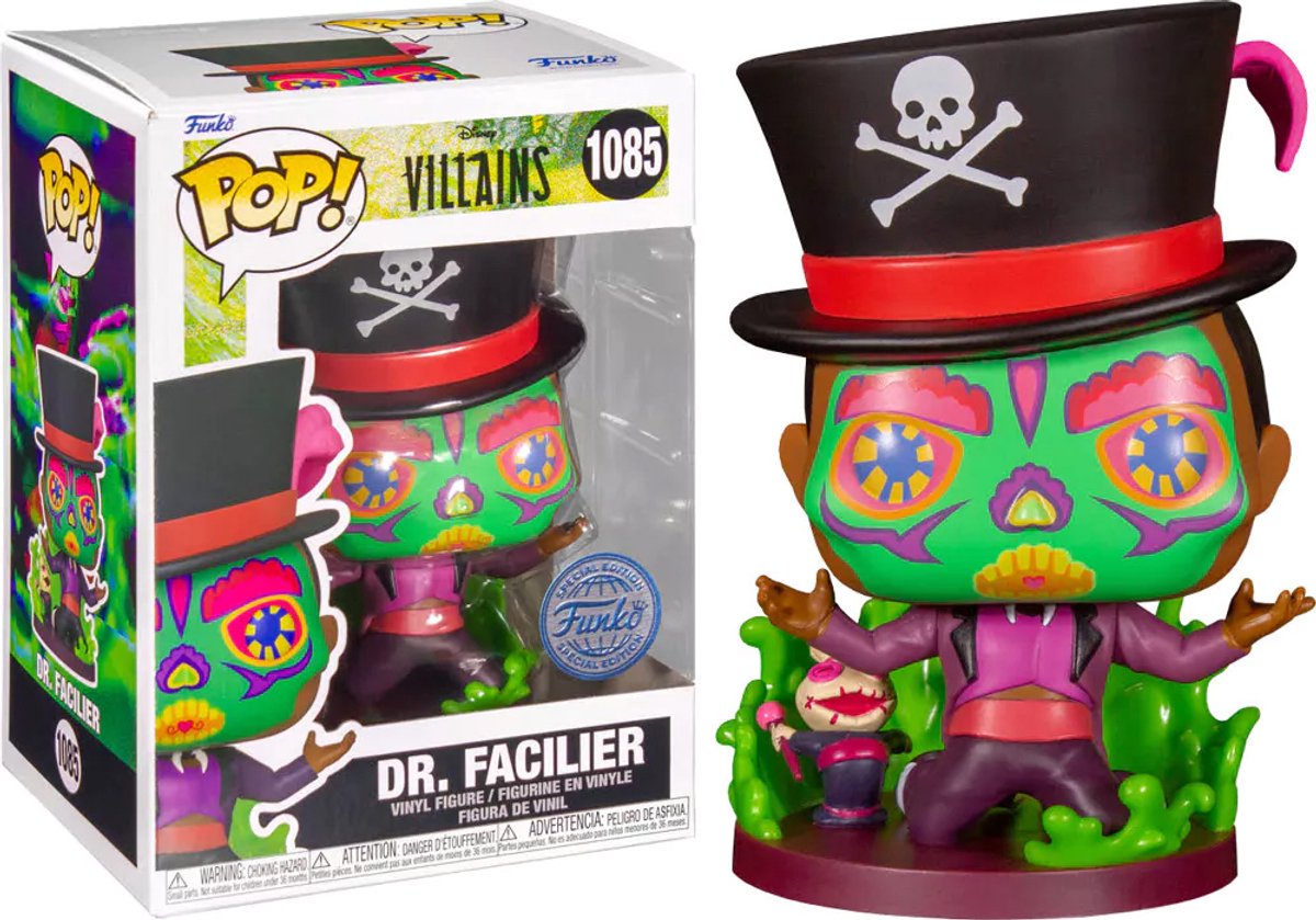 Funko The Princess And The Frog - Disney: Villains POP! Sugar Skull Facilier With Base Special Edition 9 cm Verzamelfiguur - Multicolours