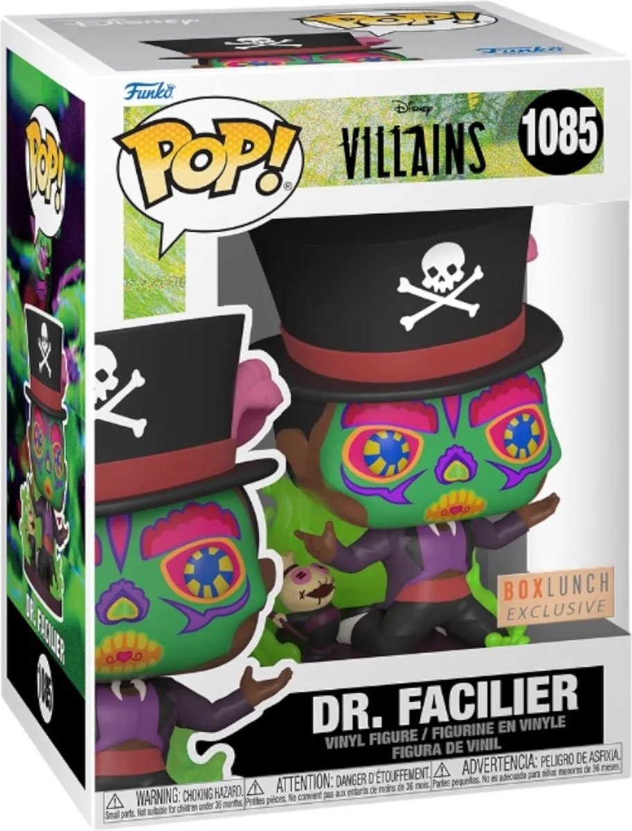 Funko The Princess And The Frog - Disney: Villains POP! Sugar Skull Facilier With Base Special Edition 9 cm Verzamelfiguur - Multicolours