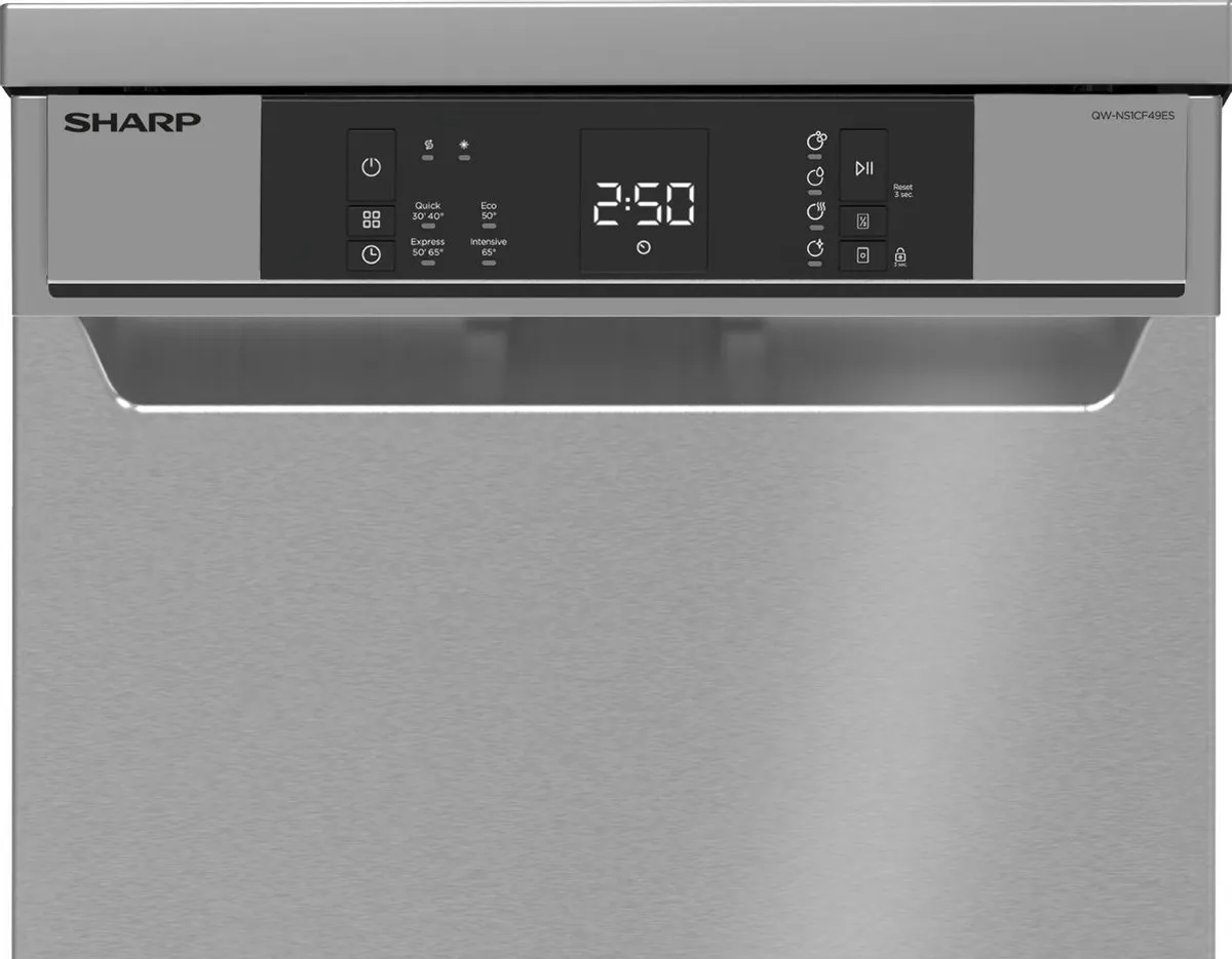 Sharp QWNS1CF49ESEU Vaatwasser 45cm - 10 Couverts - Zilver