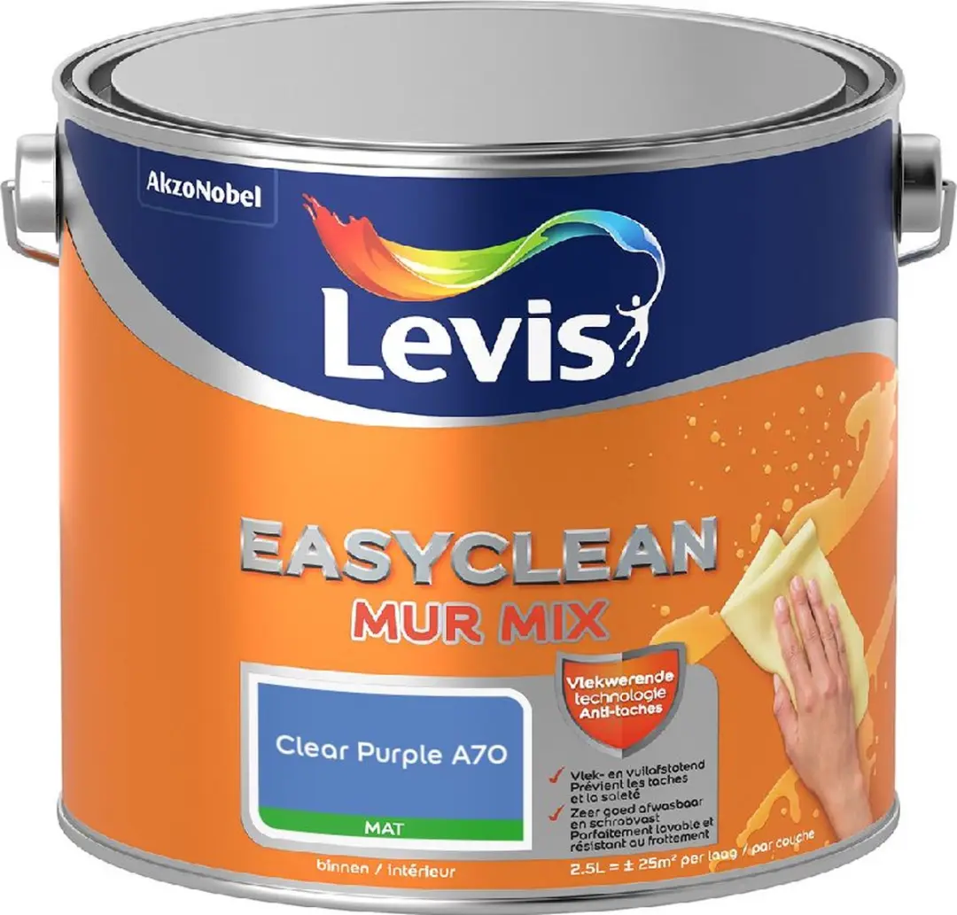 Levi's Easyclean Mur Mat Mix Clear Purple A70 Mengverf 2,5L