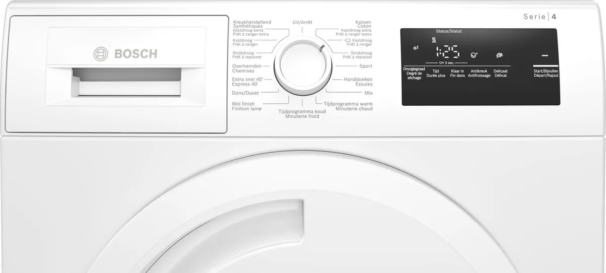 Bosch WTH83202FG - Serie 4 - Wasdroger - Warmtepompdroger - NL/FR display