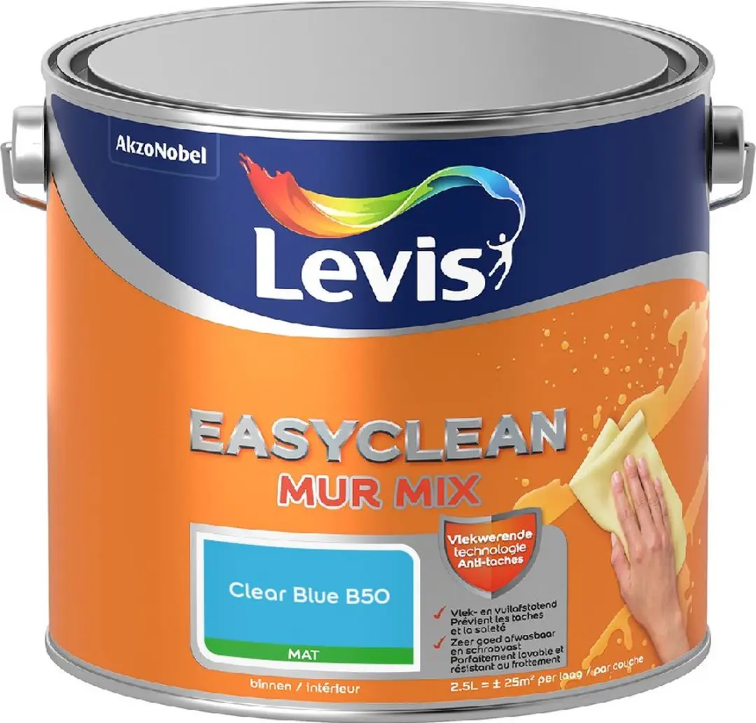 Levi's Easyclean Mur Mat Mix Clear Blue B50 Mengverf 2,5L