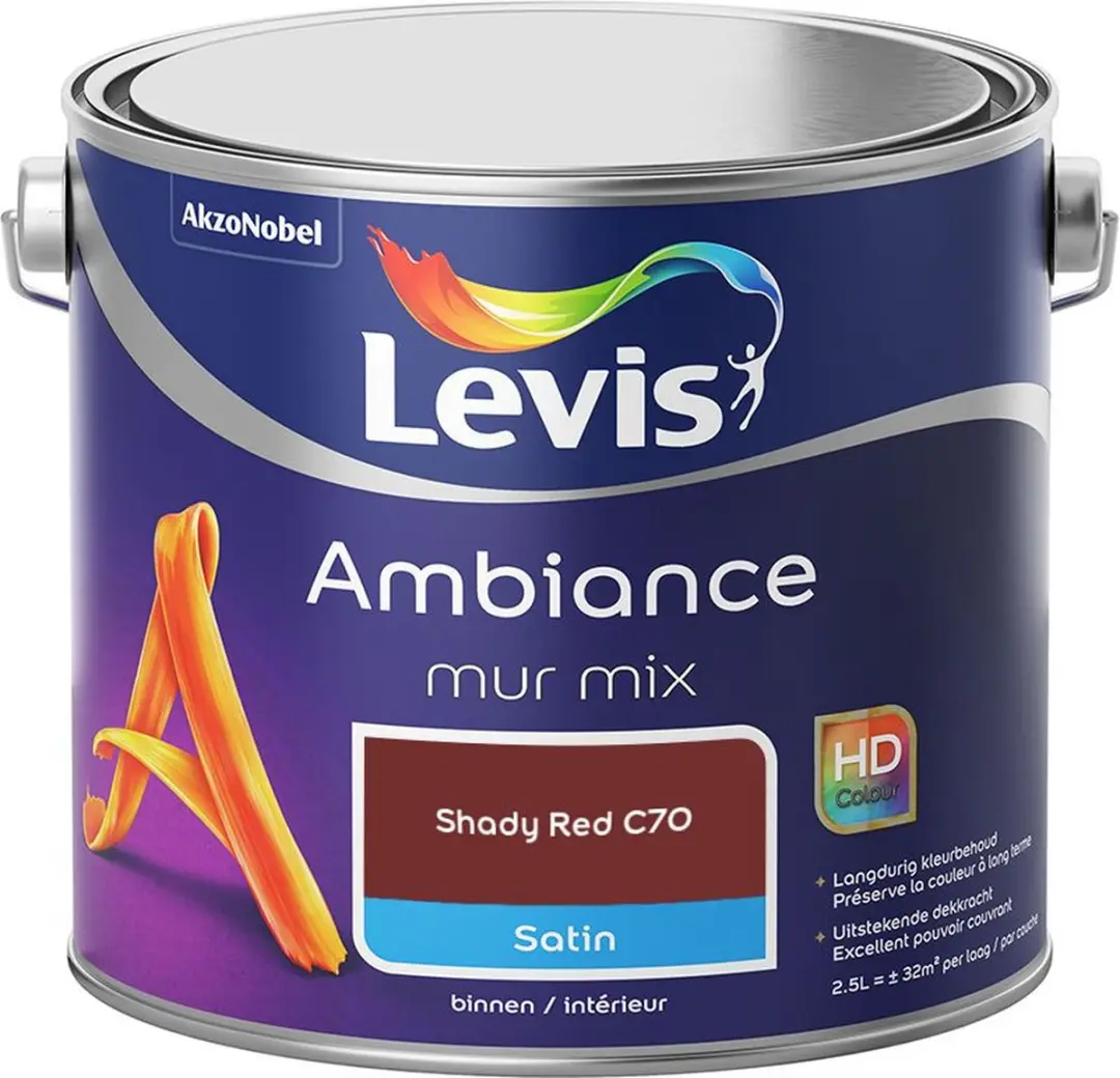 Levi's Ambiance Mur Satin Mix Shady Red C70 Mengverf 2,5L