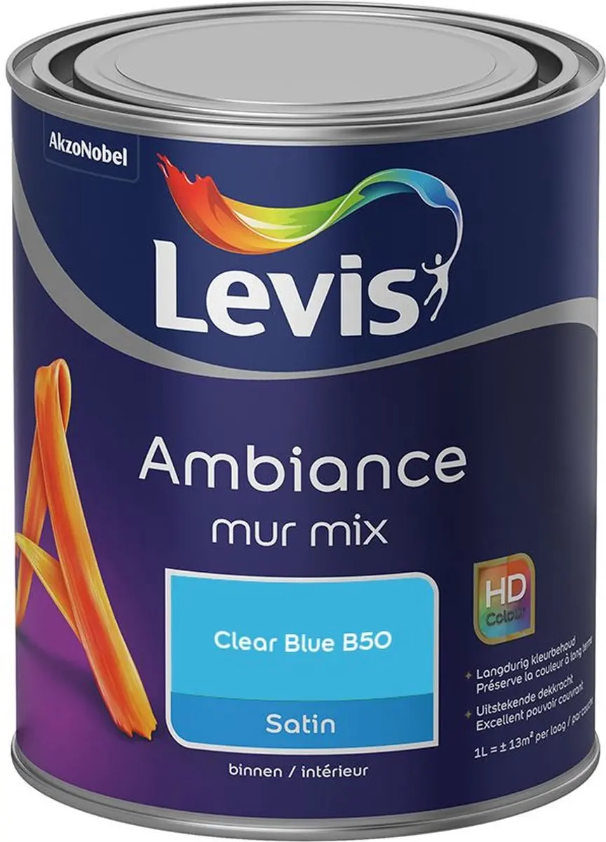 Levi's Ambiance Mur Satin Mix Clear Blue B50 Mengverf 1L