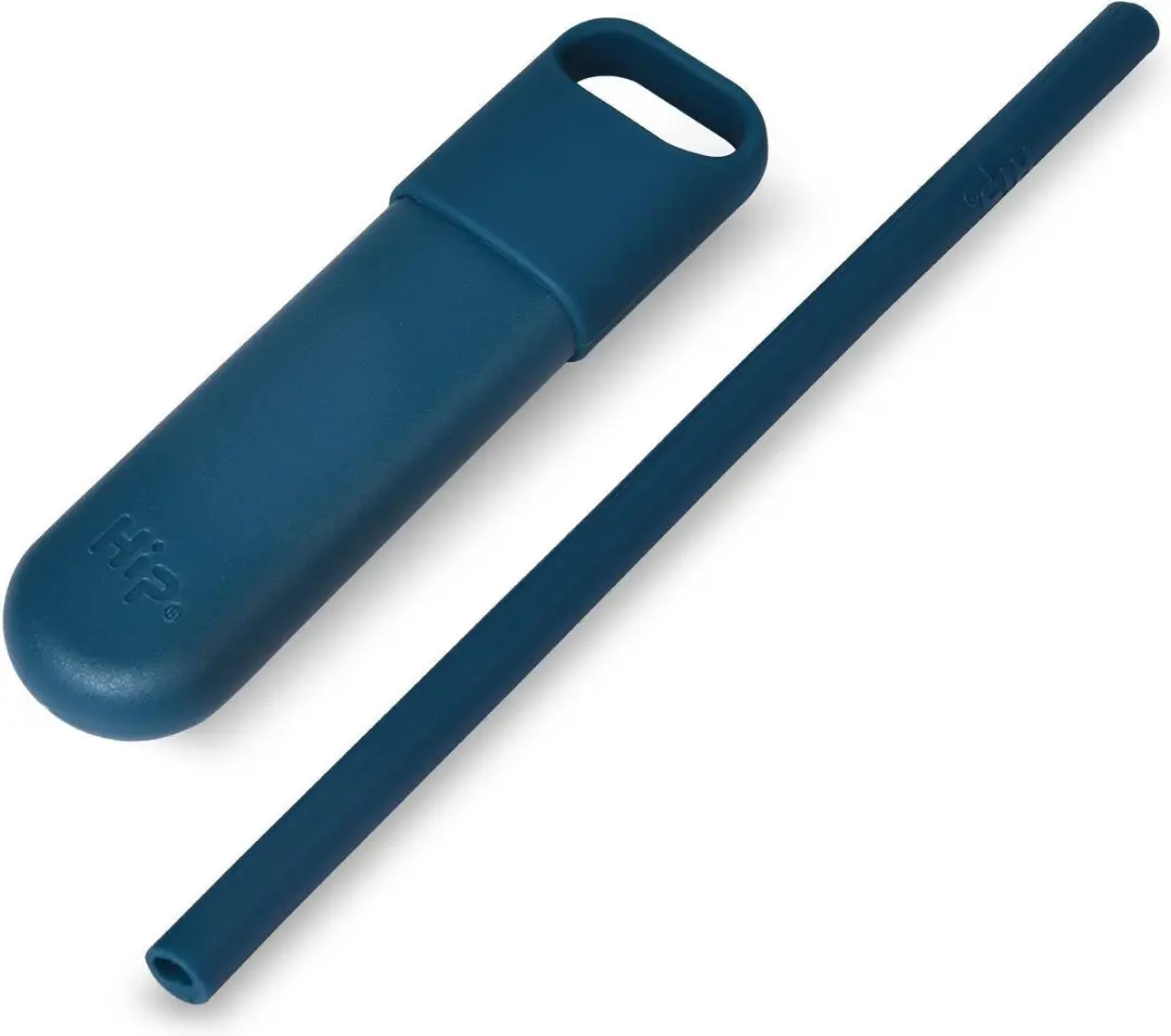 HIP OBP Squeaky Clean Rietje met Houder - Siliconen - Groen