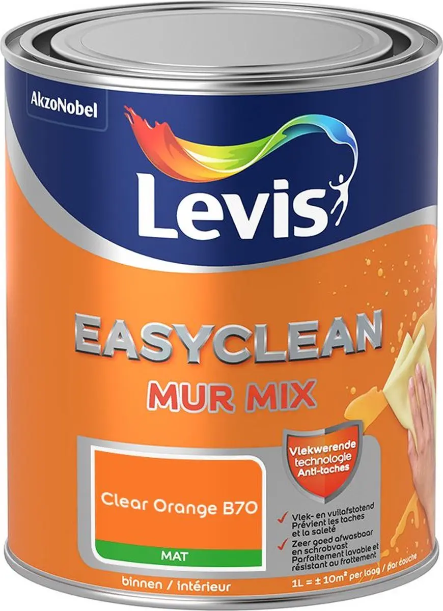 Levi's Easyclean Mur Mat Mix Clear Orange B70 Mengverf 1L