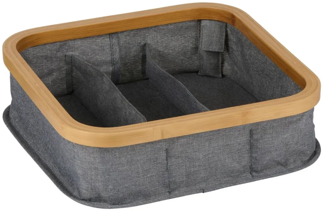 Alpina Opbergmand 3 Vakken Bamboe - 30x30x9cm