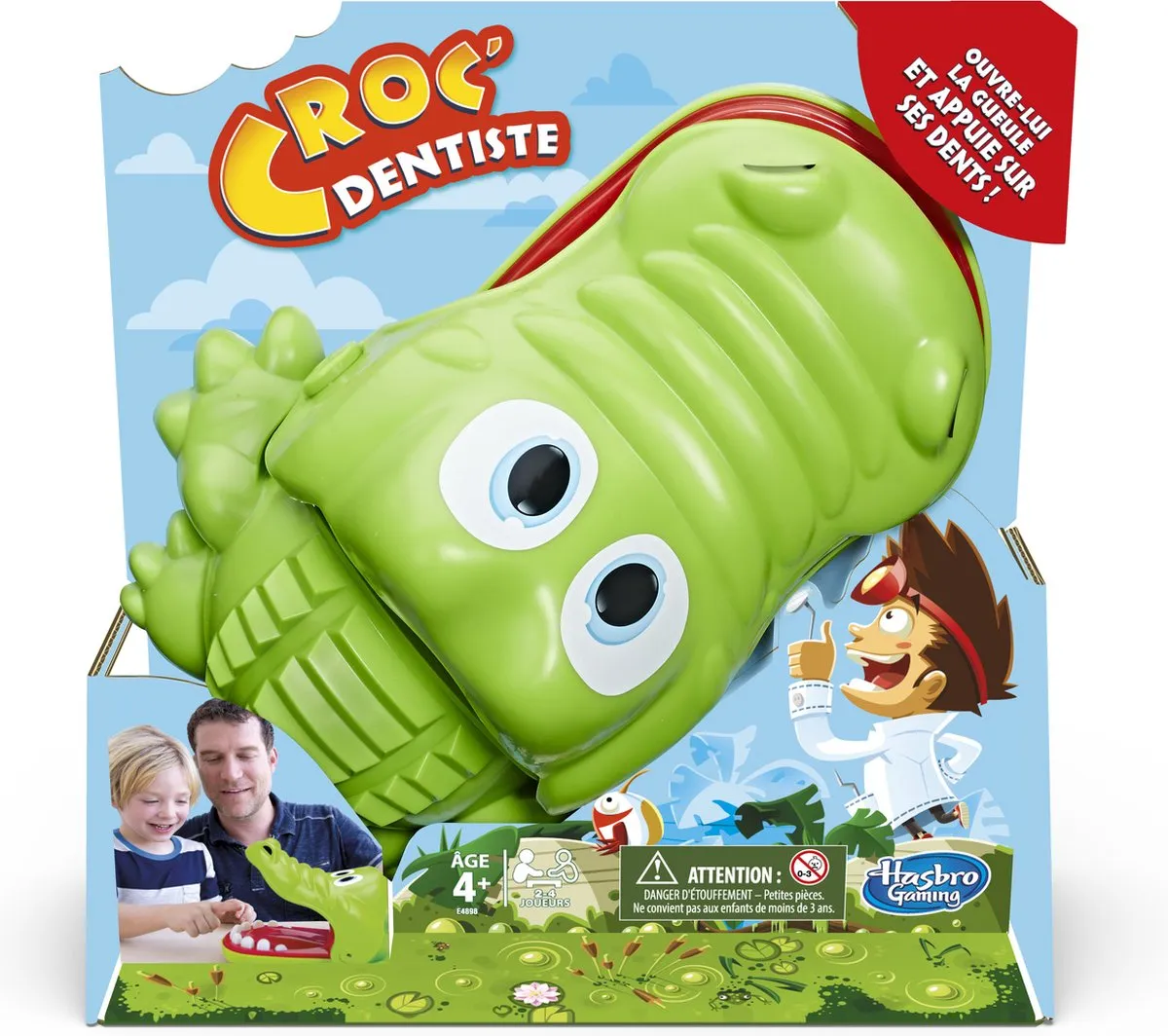 Hasbro Krokodil met Kiespijn Actiespel - 4 Spelers