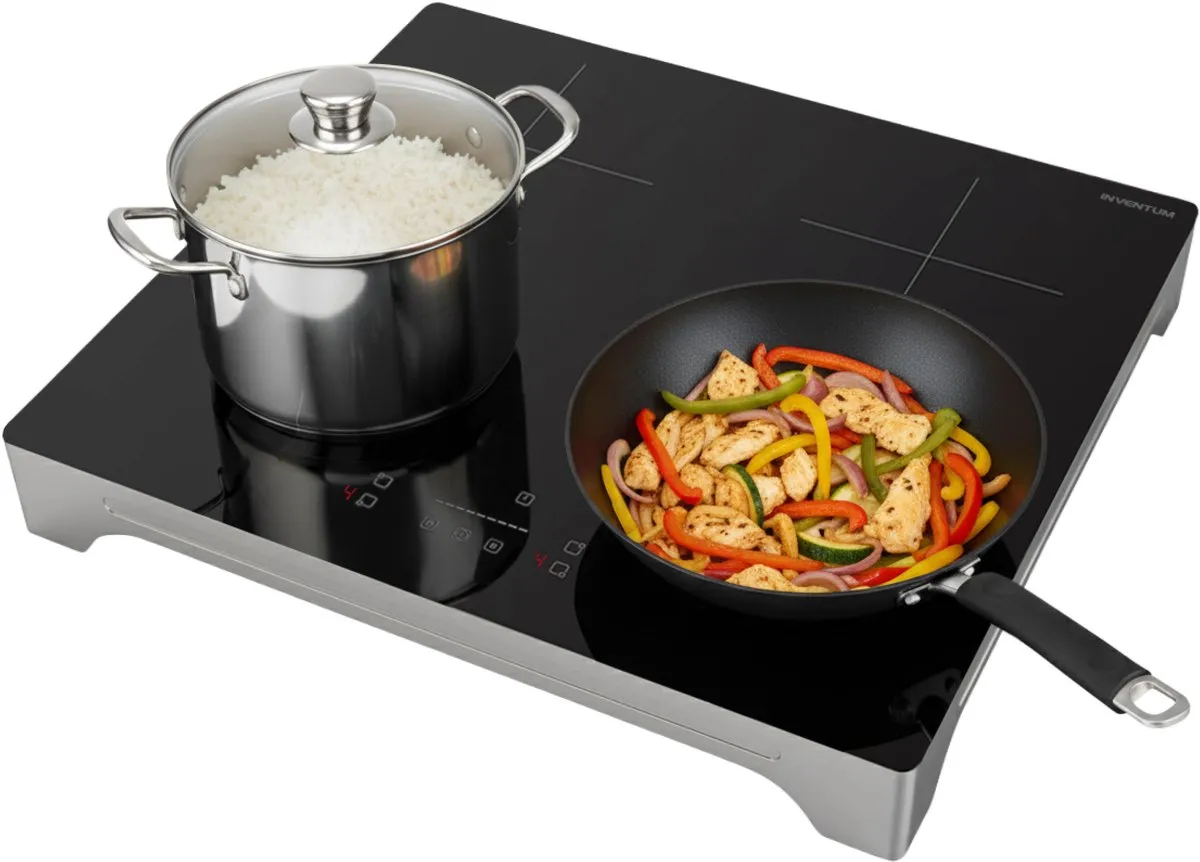 Inventum VKI6010ZIL Vrijstaande Inductiekookplaat 4 Zones - 2600W - Zilver/Zwart