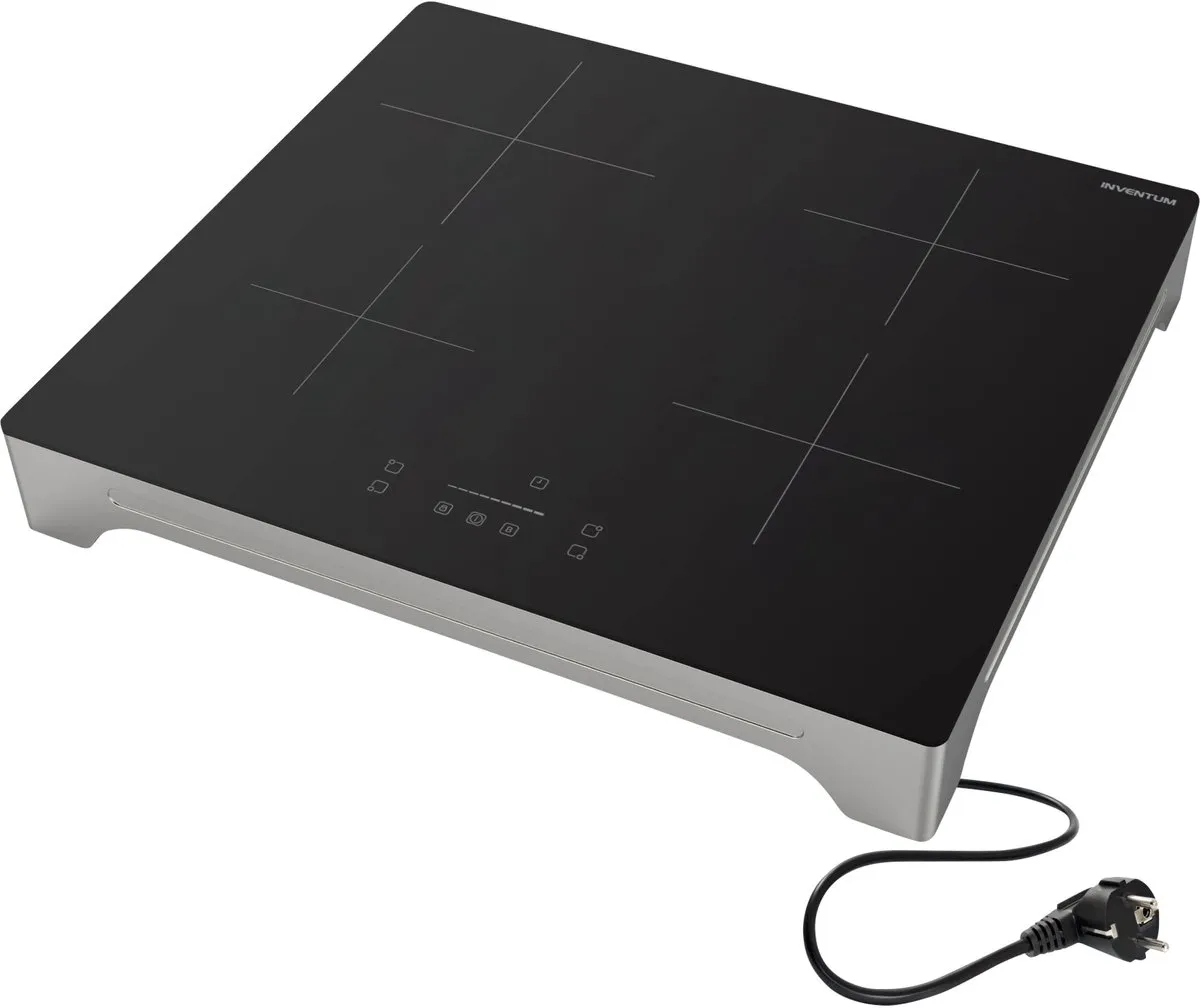 Inventum VKI6010ZIL Vrijstaande Inductiekookplaat 4 Zones - 2600W - Zilver/Zwart