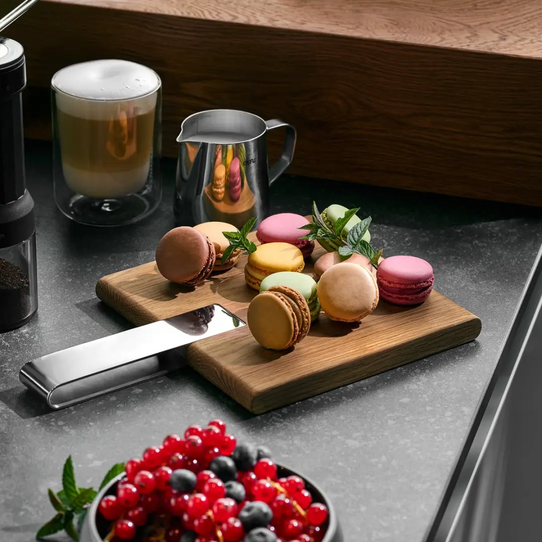 GEFU TAVOLO Serveerplank Eikenhout - 30x30cm - RVS Handgreep