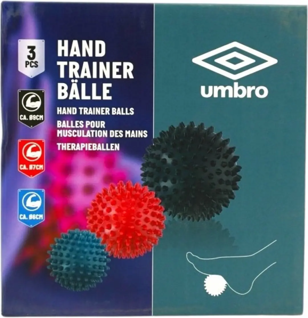 Umbro Massagebal Set 3 Stuks - Zwart/Rood/Blauw - afbeelding 3 van 4
