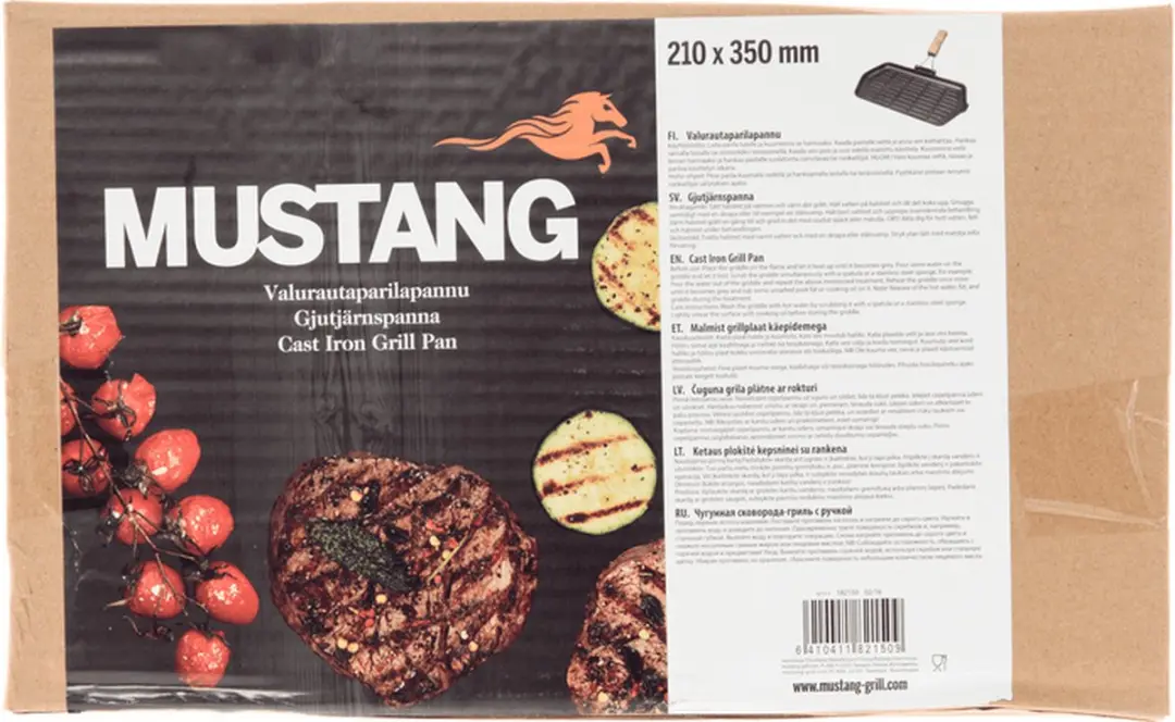 Mustang Gietijzeren Koekenpan 21x35cm - BBQ Gereedschap - Wit